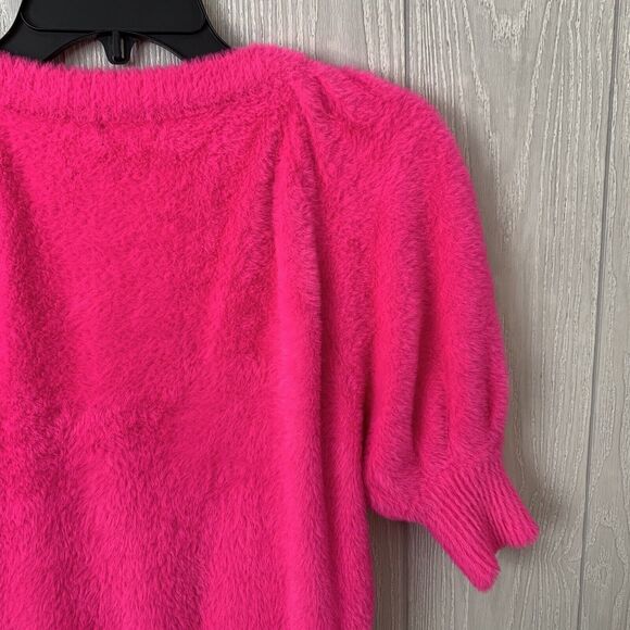 For Love And Lemons Hot Pink Chateau Fuzzy Sweater Size XS - Picture 9 of 10